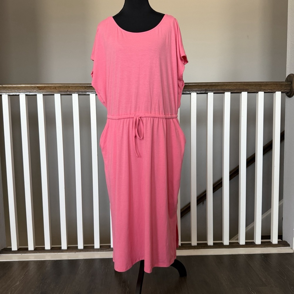 Torrid Midi Jersey Cross Back Slit Dress Plus Size 2 2XL Athleisure Travel‎